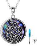 wholesale 925 Sterling Silver Celtic Knot Abalone Shell Pendant Urn Necklace for Ashes - Memorial Keepsake Jewelry with Funnel and Fill Tool Set-0-0