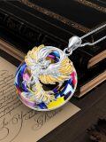 TOUPOP Sterling Silver Crystal Phoenix Necklace Pendant-0-3