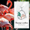 wholesale 925 Sterling Silver Heart Necklace With Palm Tree And Flamingo Design Engraved I Love You Forever-0-3
