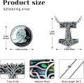 wholesale 925 Sterling Silver Tree of Life Pendant with Abalone Shell Inlay Norse Thors Hammer Mjolnir Necklace for Men & Women-0-3
