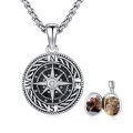 wholesale 925 Sterling Silver Compass Locket Photo Frame Pendant Necklace  for Men & Women Graduation Gifts-0-0
