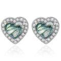 wholesale 925 Sterling Silver Labradorite Heart Stud Earrings Celestial Gemstone s for Women-0-0