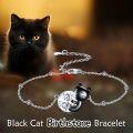 wholesale 14K Gold Pink Crystal Black Cat Pendant Necklace for Women Cats Lover-0-99