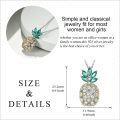 wholesale 925 Sterling Silver Green Crystal Pineapple Pendant Necklace  for Women and Teen Girls-0-4