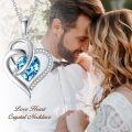 TOUPOP Sterling Silver Crystal Heart Necklace Love Pendant Gift For Women-0-1