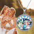 wholesale 925 Sterling Silver Abalone Shell Koala Pendant Necklace with Stars and Moons Design-0-2