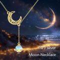 wholesale 925 Sterling Silver Moon & Planet Opal Stone Lariat Necklace for Women-0-2