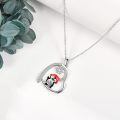 wholesale 925 Sterling Silver Penguin Snowflake Heart-Shaped Pendant Necklace for Women and Girls-0-3