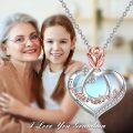 wholesale 925 Sterling Silver Heart-Shaped Rose & Moonstone Pendant Necklace for Grandmother-0-1