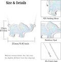 wholesale 925 Sterling Silver Opal Elephant Pendant Necklace Lucky Running Jewelry Birthday Gifts for Women-0-5