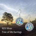 wholesale 925 Sterling Silver Abalone Tree of Life Earrings with Star of David Design-0-5