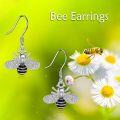 wholesale 925 Sterling Silver Honeybee Drop Earrings with Cubic Zirconia for Women Girls  3cm Long-0-2