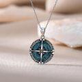 wholesale 925 Sterling Silver Turquoise Stone Compass Pendant Necklaces for Women Men I'd Be Lost Without You s-0-2