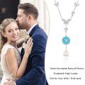 wholesale 925 Sterling Silver Turquoise Butterfly & Heart Pendant Necklace w/Pearl for Women-0-6