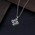 wholesale 925 Sterling Silver Lapis Lazuli Celtic Knot Jerusalem Cross Pendant Necklace  for Men & Women Birthdays Gifts-0-2