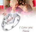wholesale TOUPOP Nana Ring With Rose Flower - Sterling Silver I Love You Nana Jewelry -0-1
