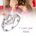 TOUPOP Sterling Silver Rose Flower I Love You Nana Ring-0-1