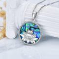 wholesale 925 Sterling Silver Frog Abalone Shell Pendant Necklace-0-1