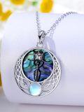 wholesale 925 Sterling Silver Abalone Shell Triple Moon Goddess Pendant Necklace for Women-0-2