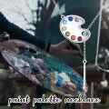wholesale 925 Sterling Silver Artist Palette Pendant Necklaces with Crystals for Women Girls Gifts-0-5