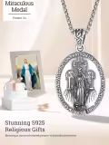 wholesale 925 Sterling Silver Virgin Mary Medal Necklace for Women Men Catholic -0-5