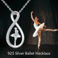 wholesale Sterling Silver Ballerina Dance Necklace Ballet Jewelry Dancer Gift-0-7