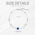 wholesale 925 Sterling Silver Crescent Moon Star Blue Stone Bracelet For Women-0-4