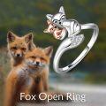 wholesale 925 Sterling Silver Fox Open Ring for Women Men Anxiety Jewelry-0-4