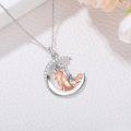 wholesale 925 Sterling Silver Rose Gold Moonstone Horse Pendant Necklace for Equestrian Enthusiasts-0-2