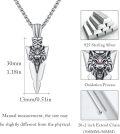wholesale 925 Sterling Silver Wolf Head Arrowhead Pendant Necklace  Norse Viking Jewelry-0-2