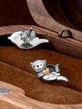 wholesale 925 Sterling Silver Otter Heart Stud Earrings - Cute Animal  for Women Girls-0-4