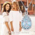wholesale Sterling Silver Abalone Turquoise Tree of Life Sister Necklace-0-10