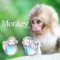 wholesale 925 Sterling Silver Monkey Opal Stud Hoop Earrings for Girls and Women-0-5