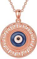 wholesale Rose Gold 925 Sterling Silver Evil Eye Pendant Necklace - Blue Stone Protection s for Women-0-0