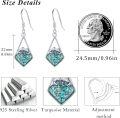 wholesale 925 Sterling Silver Turquoise Stone Mountain Shape Drop Earrings for Women Natural Gemstone Gift Jewelry-0-5