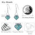 wholesale 925 Sterling Silver Turquoise Stone Mountain Shape Drop Earrings for Women Natural Gemstone Gift Jewelry-0-5