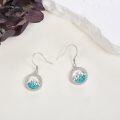 wholesale 925 Sterling Silver Mountain Turquoise Stone Drop Earrings-0-3