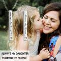 wholesale 925 Sterling Silver Vertical Bar Pendant Necklace Engraved True Friendship Heart Cutout For Women-0-22