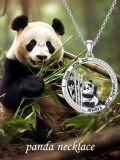 wholesale TOUPOP Mothers Day Gifts For Mom Panda Necklace Sterling Silver Panda Bear Necklace Bamboo Heart Pendant Engraved I Love You For Always And Forever Animal Jewelry For Women -0-4