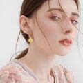 wholesale 925 Sterling Silver Plated Gold Shell Drop Earrings Minimalist s for Her-0-4