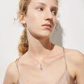 wholesale 925 Sterling Silver Treble Clef Music Note Pendant Necklace With Cubic Zirconia Stones-0-1