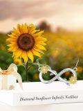 wholesale Gold-Plated 18K 925 Sterling Silver Natural Diamond Sunflower Pendant Necklace-0-3
