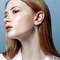 wholesale 925 Sterling Silver Blue Enamel Dragonfly Leverback Drop Dangle Earrings for Women-0-1