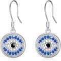 wholesale 925 Sterling Silver Blue Crystal Evil Eye Drop Earrings Turkish Amulet Jewelry for Women Girls Gifts-0-0