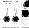 wholesale 925 Sterling Silver Black Onyx Norse Runes Viking Earrings-0-5