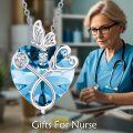 wholesale  Sterling Silver Crystal Butterfly Heart Stethoscope Necklace Nurse Doctor Gift -0-33