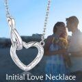 wholesale 925 Sterling Silver Heart-Shaped Twist Chain Pendant Necklace for Women-0-1