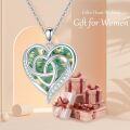 wholesale TOUPOP Celtic Heart Necklace For Women Silver August Peridot Heart Crystal Celtic Knot Jewelry Gift For Women Sister Wife Mom Graduation Gifts Birthday Valentine's Mother's Day Christmas Gift -0-2
