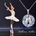 TOUPOP Sterling Silver Crystal Ballerina Necklace Ballet Dance Recital Gift-0-1