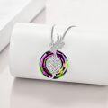 wholesale 925 Sterling Silver Round Crystal Phoenix Pendant Necklace s for Women-0-6